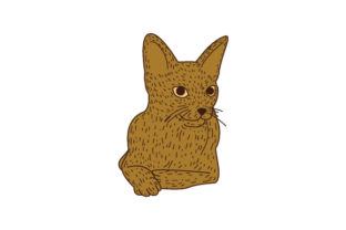 Abyssinian Cat Laying Down Line Art and Color