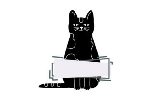 Black Cat Standing with Blank Banner Embroidery Review