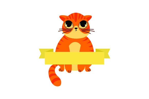 Cute Ginger Cat with Blank Banner Embroidery Review