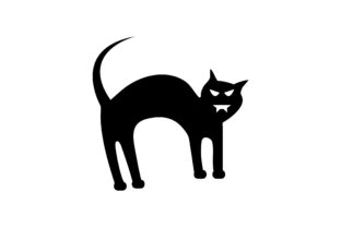 Halloween Cat Glyph Icon Vector Review